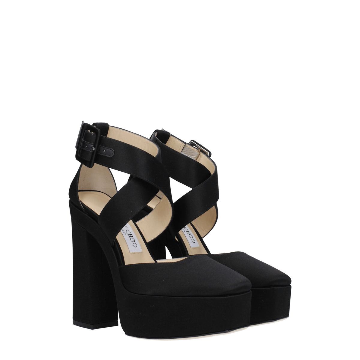 【新品】JIMMY CHOO ジミーチュウ レディース サンダル サテン ブラック GIAN140SATBLACK