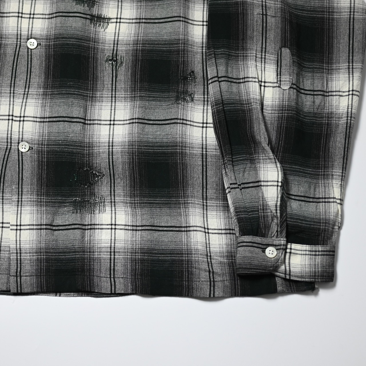 BOWWOW / REMADE RAYON PLAID SHIRT AGED