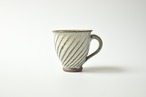 小代瑞穂窯 / 福田るい : しのぎマグカップ 白 斜めしのぎ