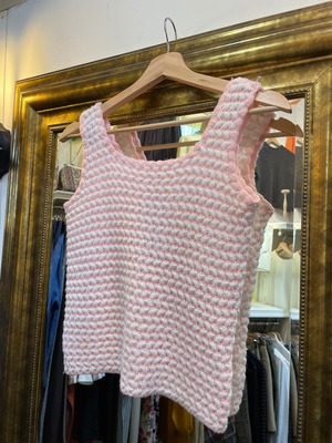 Vintage 60's pink×white  knit vest