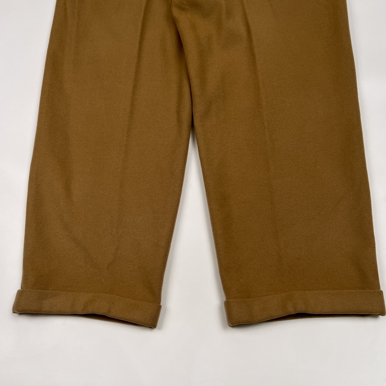 PAPAS パパス カシミヤ混 ウール スラックスパンツ 裾ダブル サイズ L /メンズ/キャメル