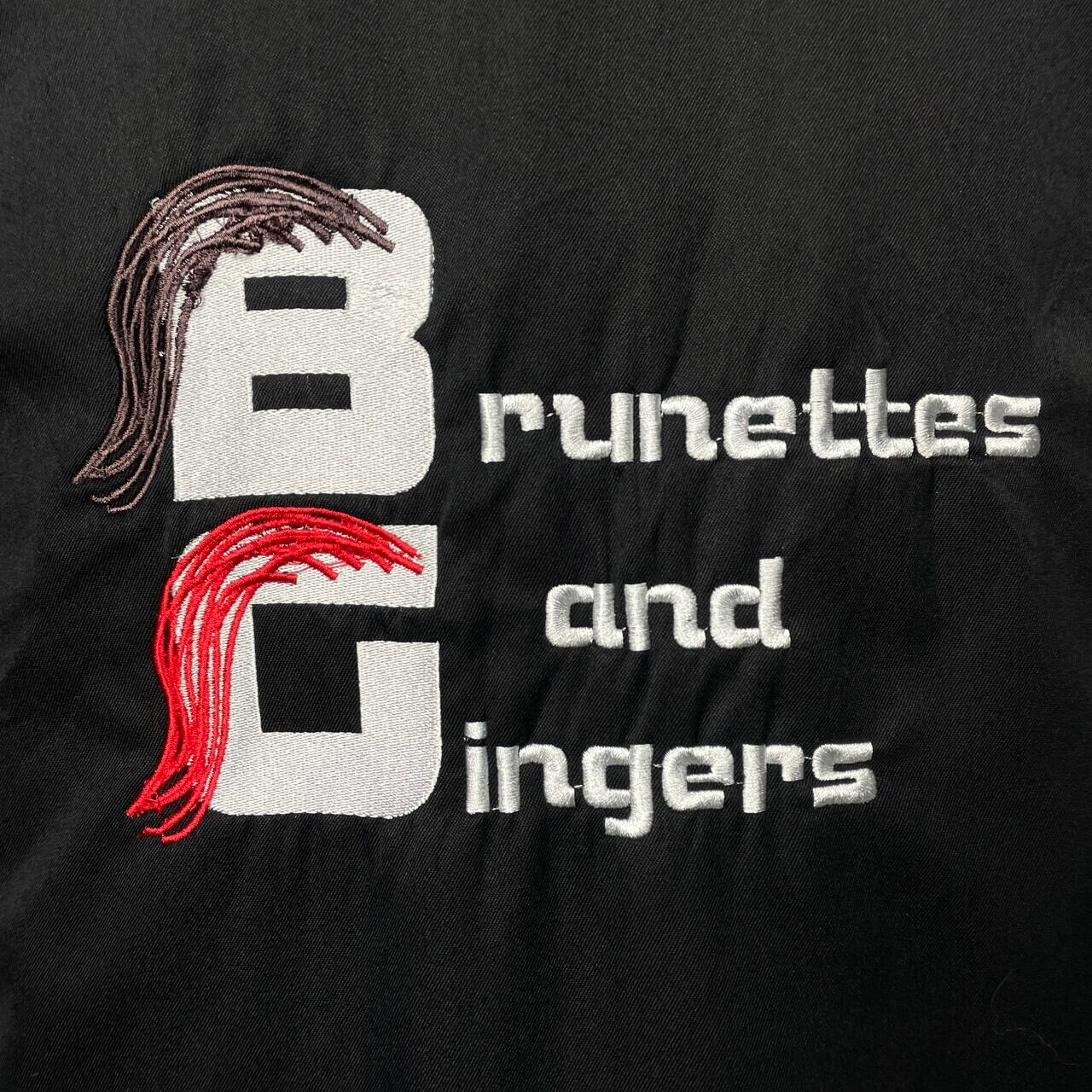ヴィンテージ ボウリングシャツ 刺繍 黒×赤 グレート・プレーンズ・ユニフォーム Brunettes and Ginger 2トーン 切替 バックプリント 刺繍 ボウリング