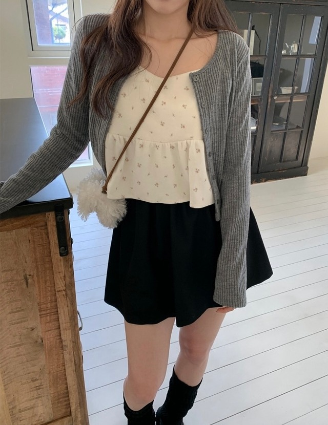 (予約)ezediary / Velour Flower Bustier / 3color