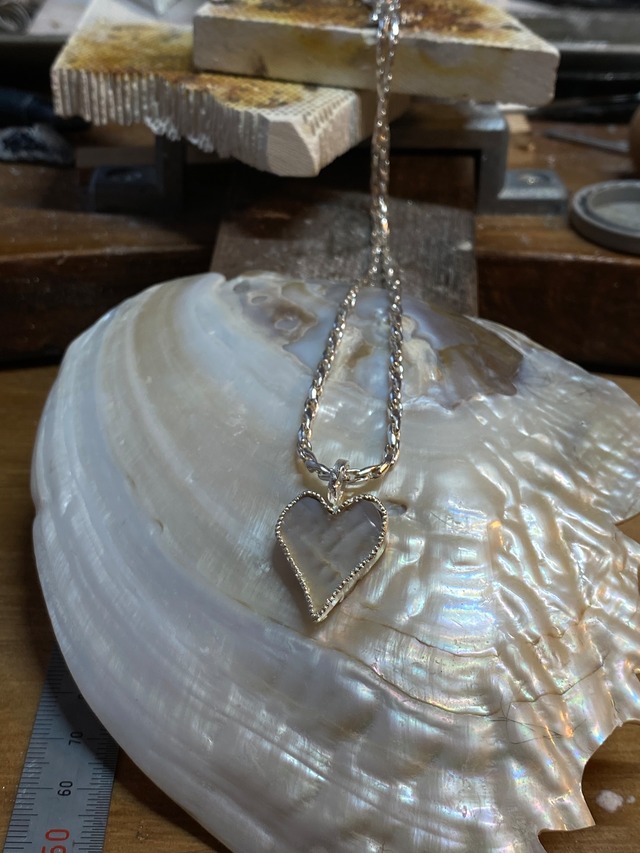 [MN003]mother of pearl silver 925 necklace