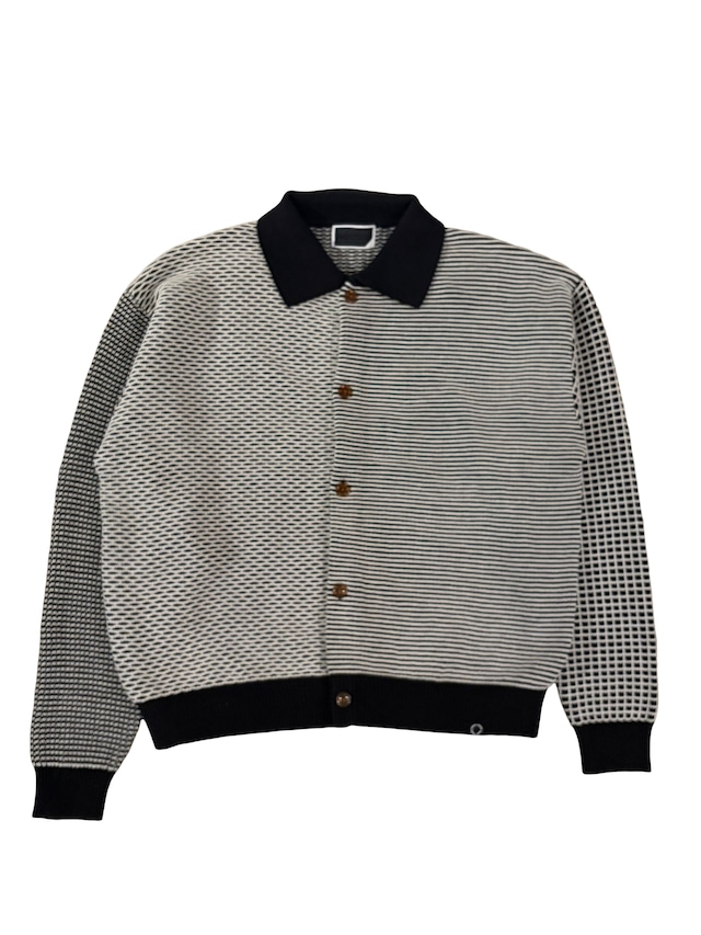 PHINGERIN【MULTI KNIT SHIRT JACKET BLACK × WHITE】