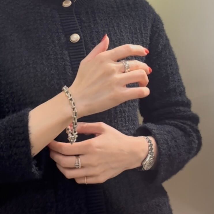 激レア【TIFFANY&CO. 】2095 Tモチーフ リンクシルバーブレスレット