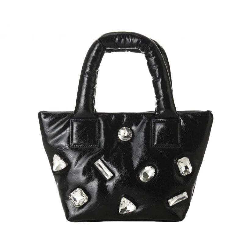 Bijou quilt small tote bag 2 colors V1012