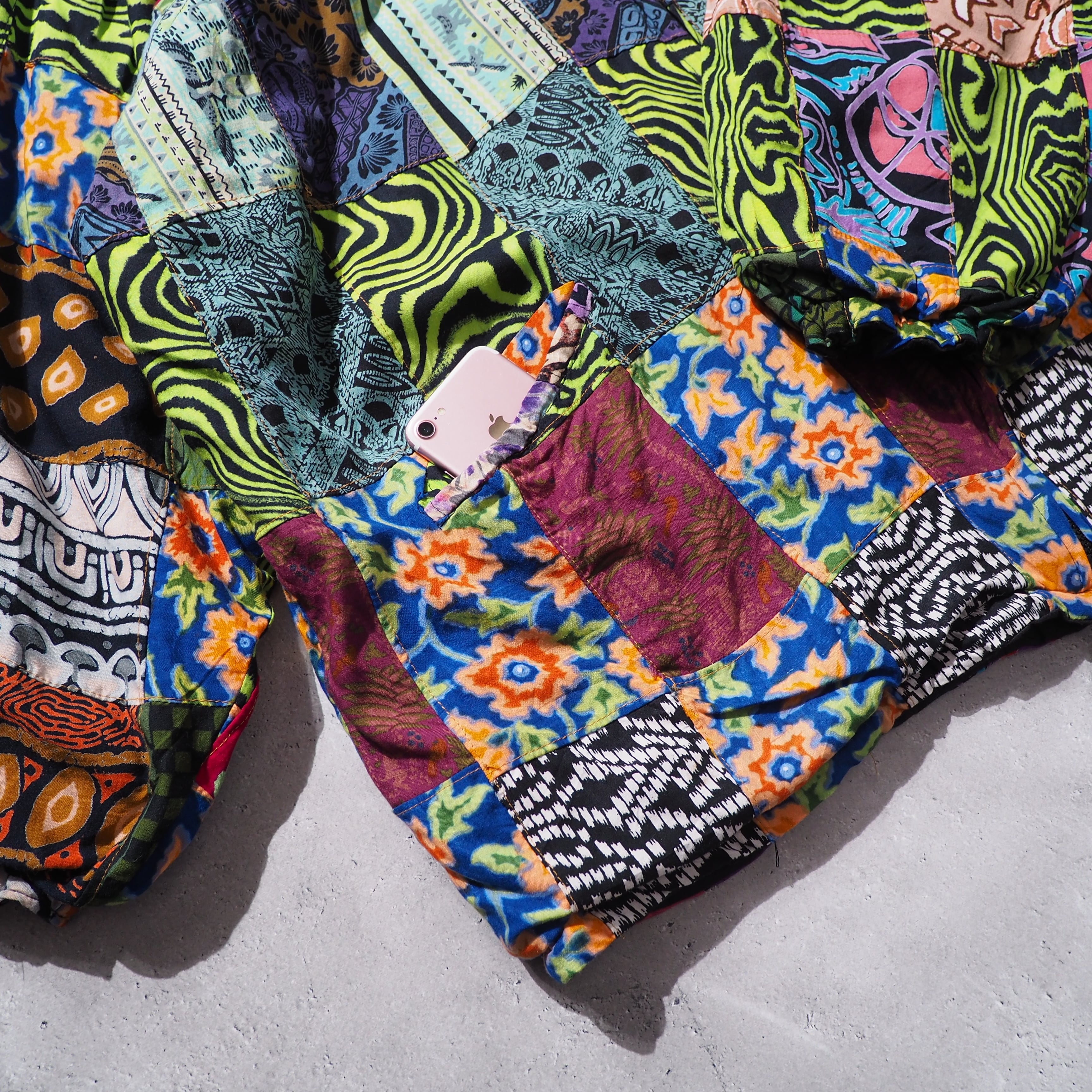 psychedelic × ethnic patchwork panel switching Design vintage loose silhouette jacket