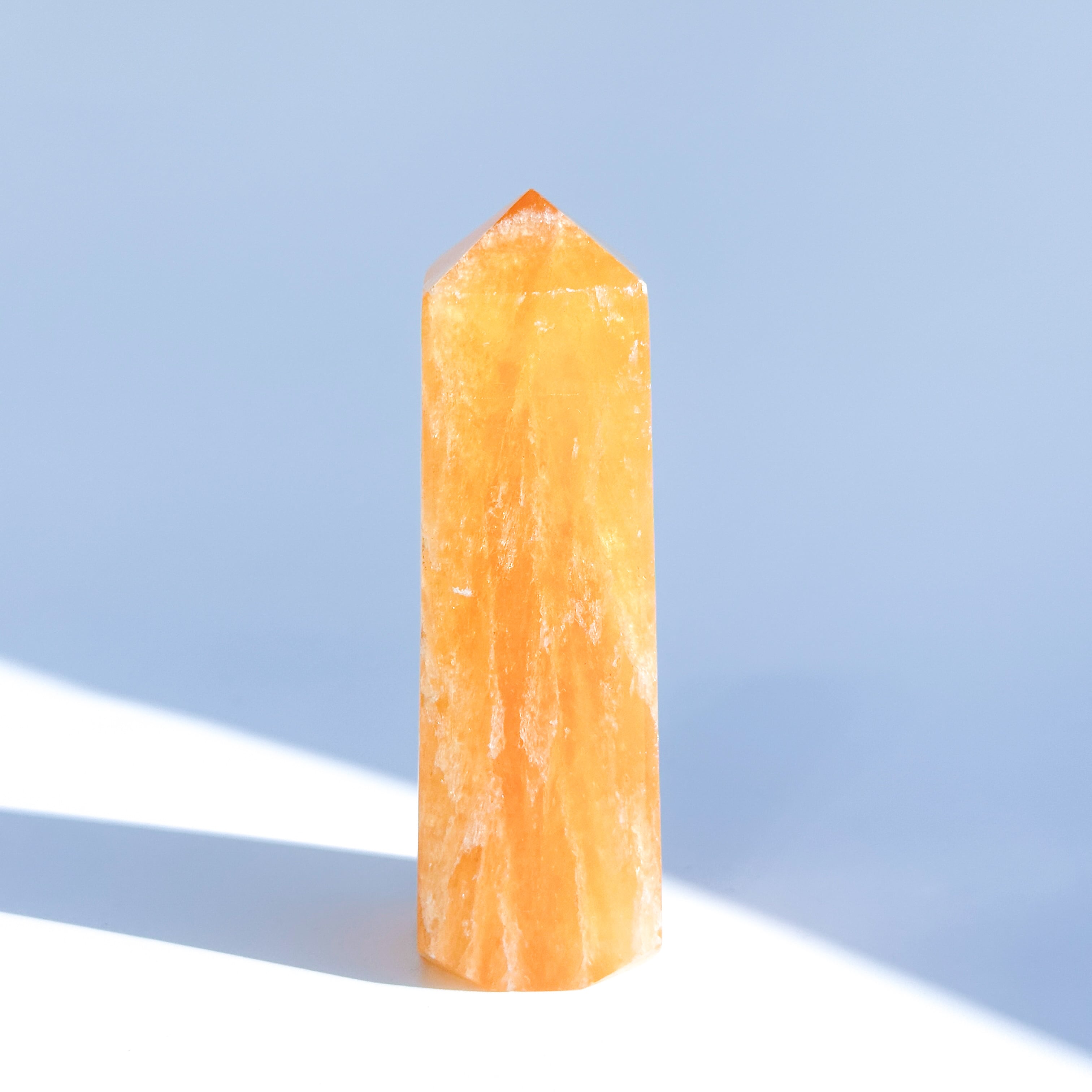 オレンジカルサイト　イエローカルサイト　タワー　置物　パワーストーン　天然石 オレンジカルサイト タワー型81◇ Orange Calcite ◇天然石・鉱物