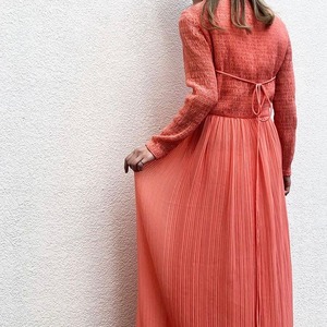 60's 70's fresh orange long dress