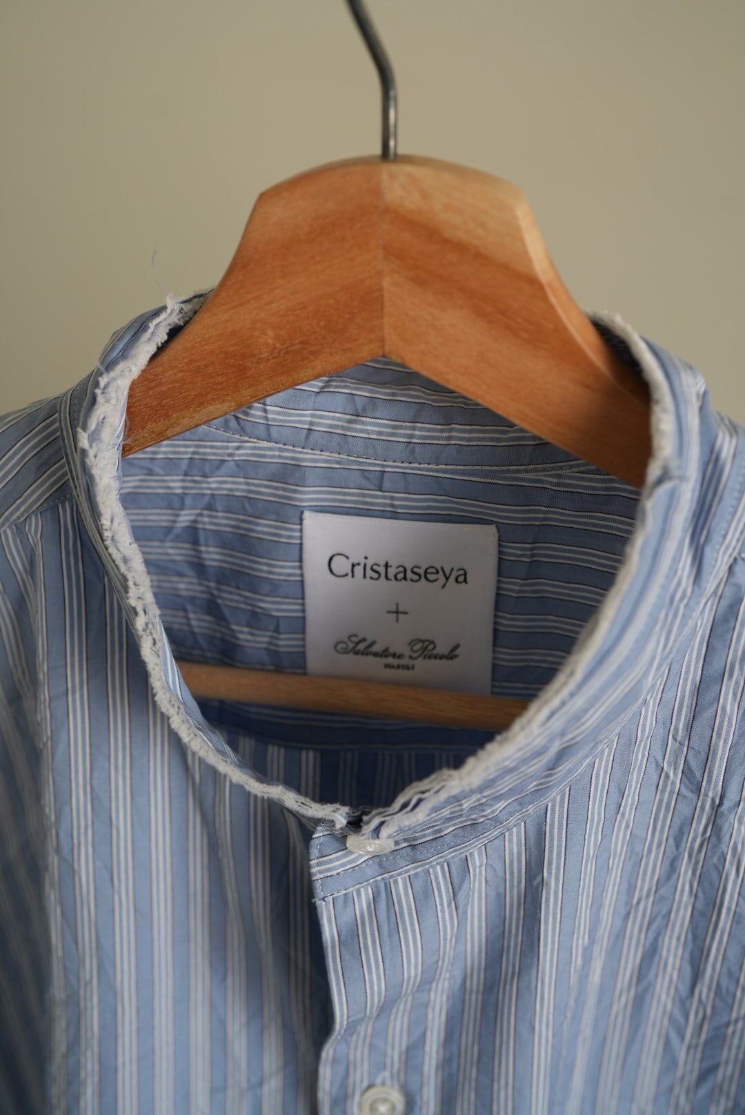 Salvatore Piccolo x Cristaseya HANDMADE FRINGED MAO COLLAR SHIRT