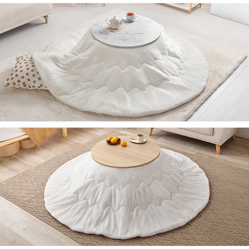 【完成品】 円形カジュアルコタツ＋うす掛け布団 2点セット こたつ2種x掛け布団5種 アイナ68メレンゲ 幅68cm