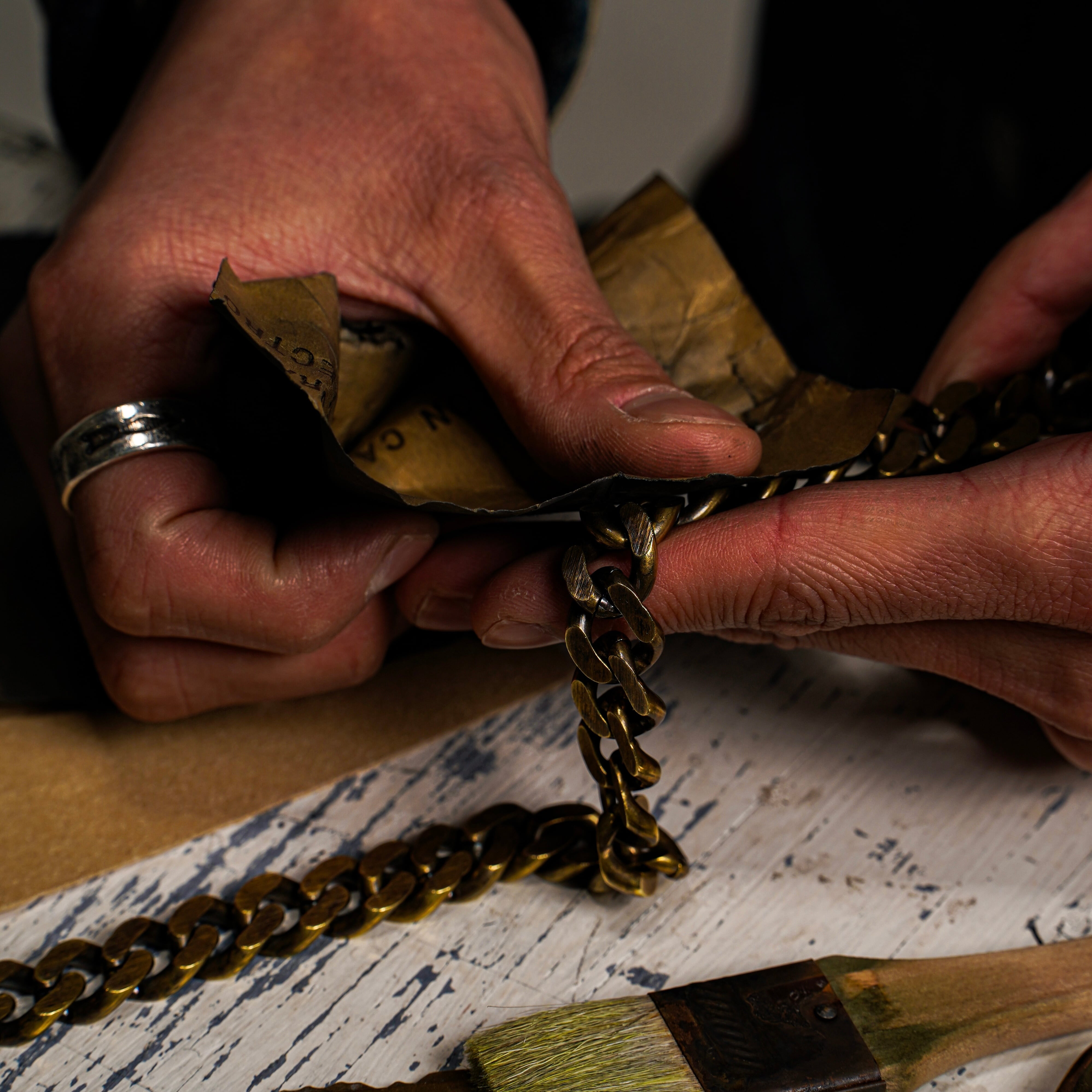 燻 / 人気No.1】Vintage Brass Wallet Chain Hand Made in Japan