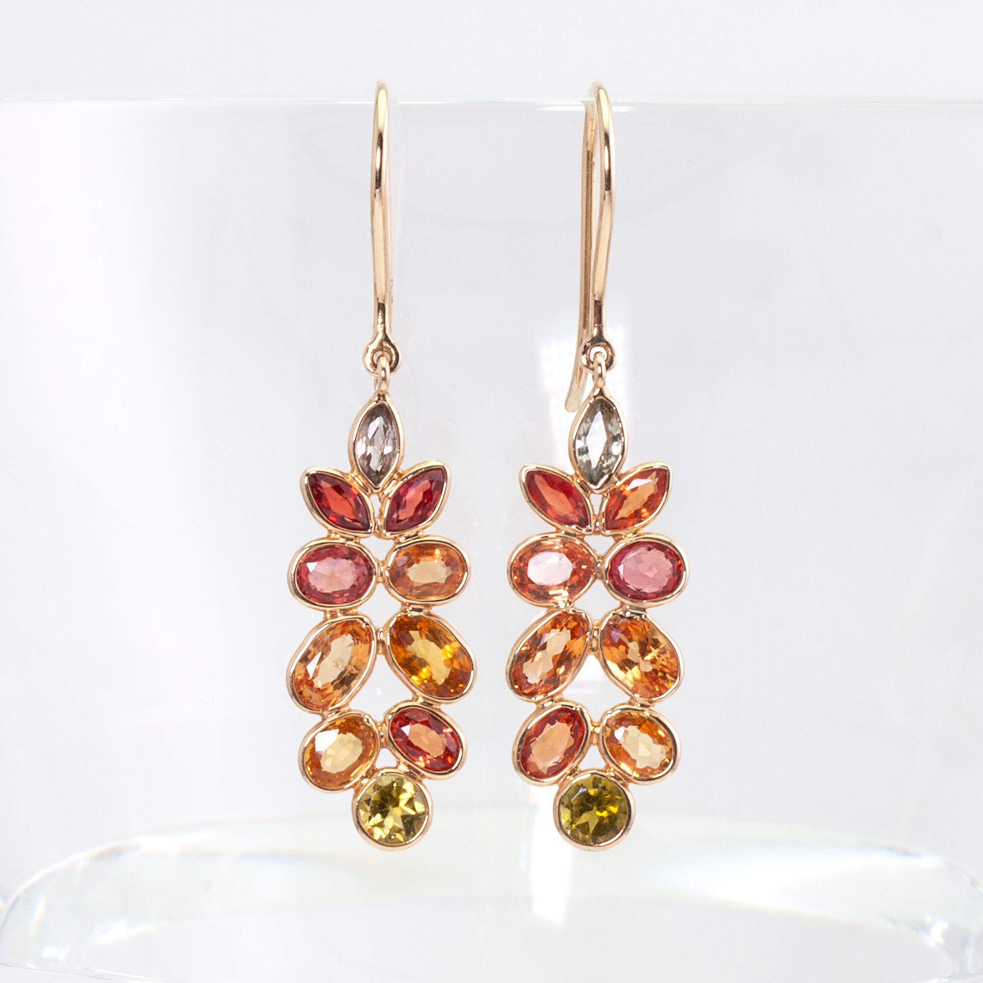 Multi color sapphire earrings