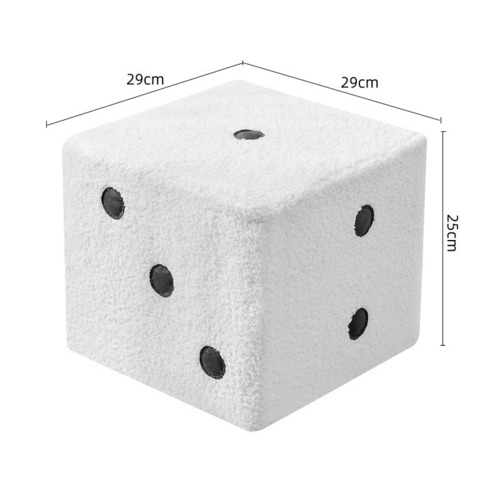 スツール 椅子 リビング 玄関 ラージサイズ 25cm サイコロ 置物 ダイス フットスツール オットマン ラムスキン ムートン 小型スツール