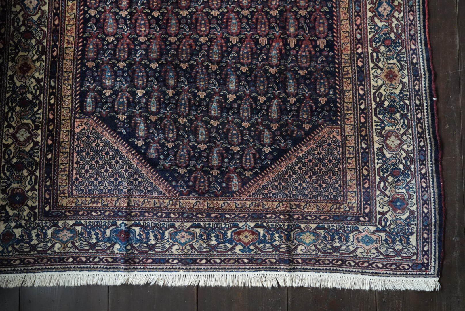 【AA51】アメジストパープルの美しきボテ文様|アンティークペルシャ