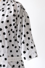 80's mood square dot shirt dress