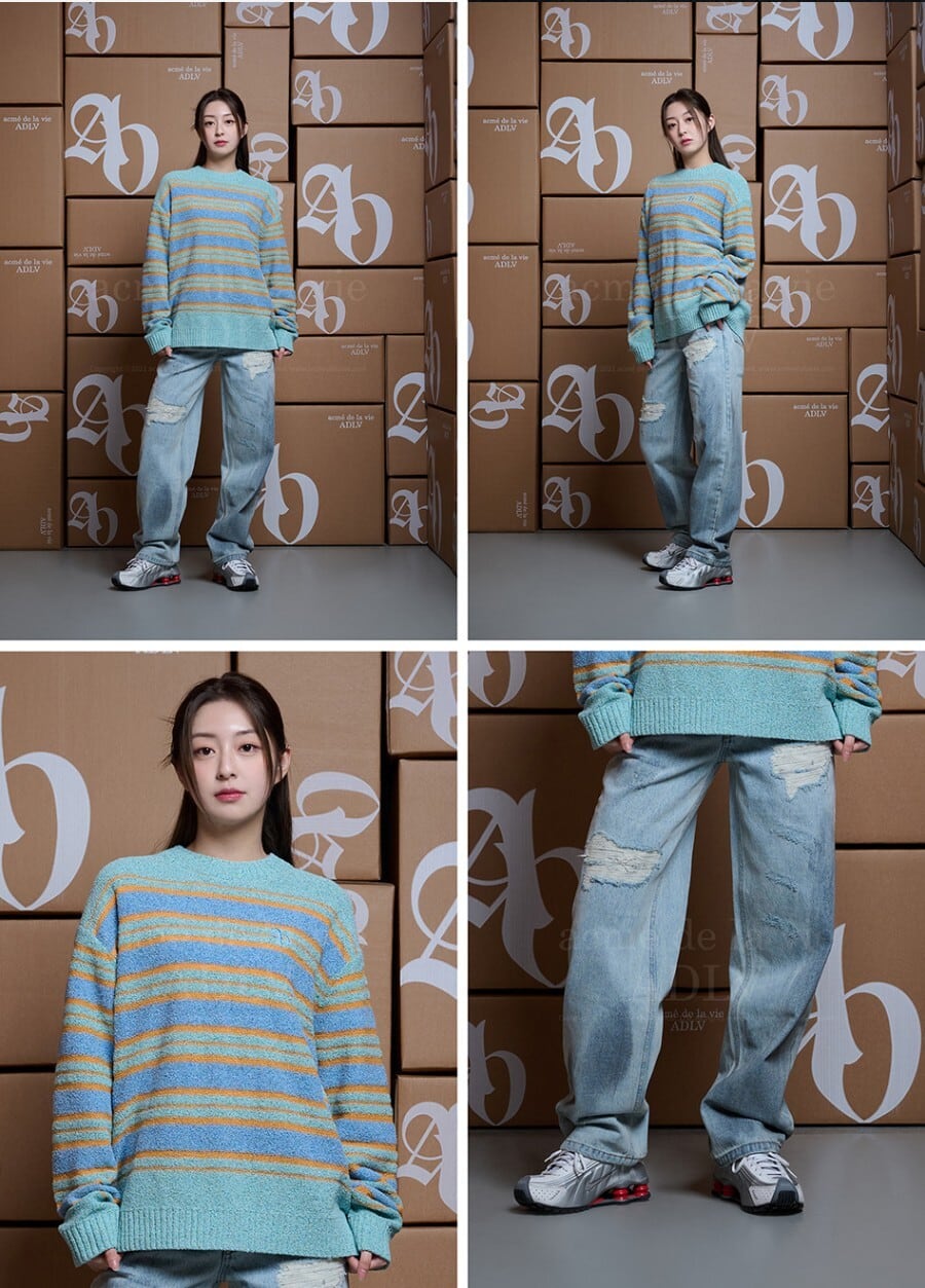 ☆SEVENTEEN ジョンハン 着用！！【ADLV】SYMBOL LOGO RIVET STRIPE
