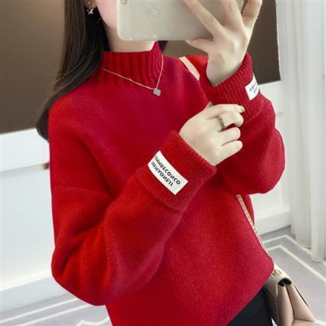 トップス ニットソー セーター プルオーバー 袖あり 長袖 ハイネック フリース かわいい 大人可愛い きれいめ シンプル カジュアル 大人 上品 おしゃれ お洒落 かっこいい レトロ ラブリー 無地 春 秋 冬 レディース 女性用 デート お出かけ 女子会 休日 着回し 普段使い オルチャン ファッション 楽ちん 暖かい 防寒 モテ S M L XL 2XL 3XL ゆったり ゆる 白 ホワイト 赤 レッド 青 ブルー 緑 グリーン ベージュ ピンク