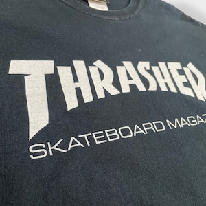 【THRASHER】スラッシャー ロゴ プリント Tシャツ L スケボー スケートボード ストリート系 us古着