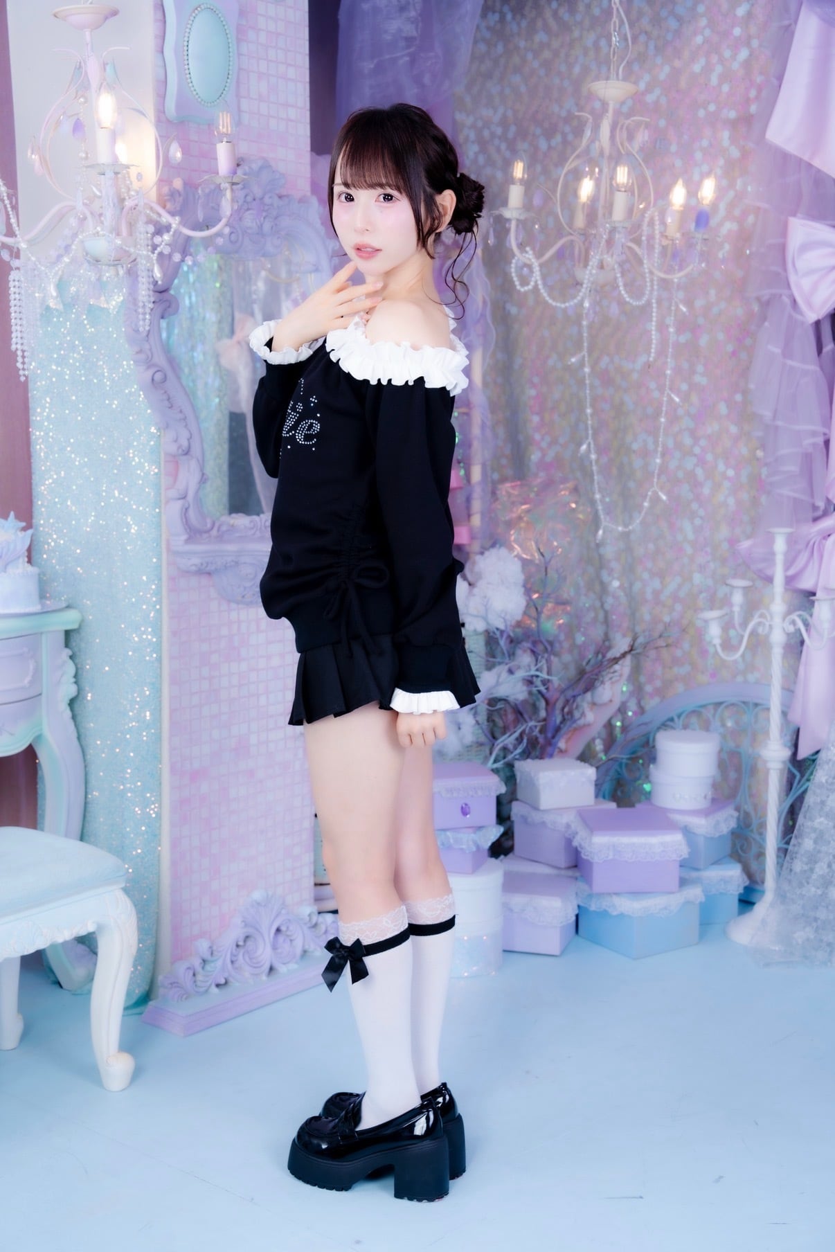 Sweet Ribbon Pleats Skirt