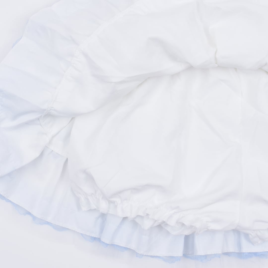 Gauze#×Bleu ティアードスカート　フレンチブリュ　ローブデポー　白 6/25新着】ホワイトブルー フリルティアードスカート