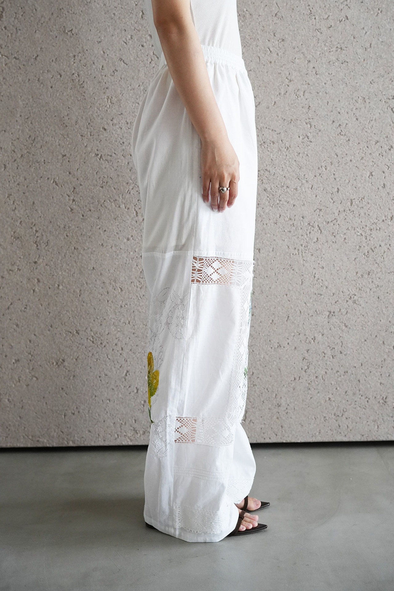 vintage lace pants blue chamomile