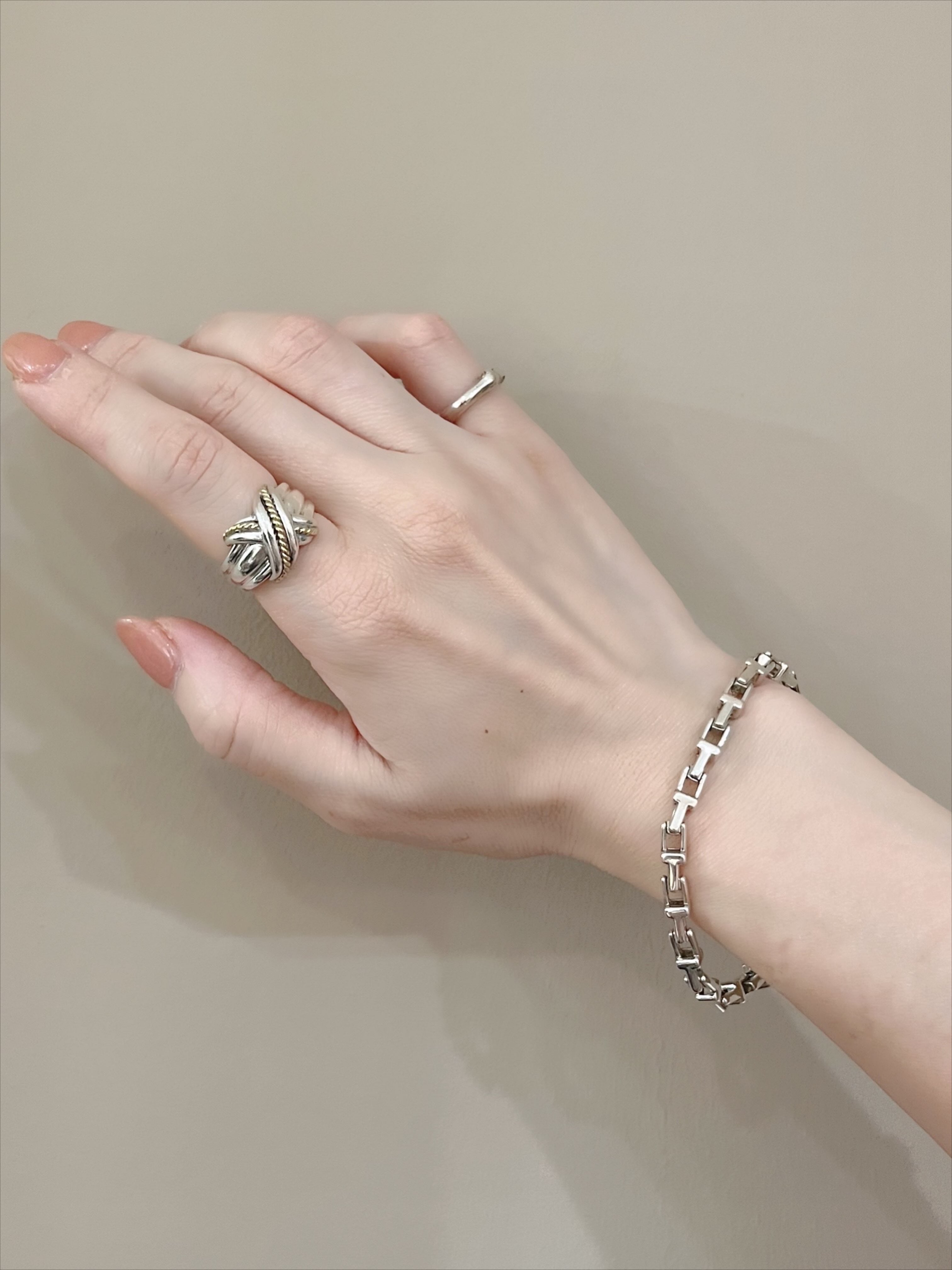 TIFFANY & Co.】【14号】2888シグネチャー リング／SV925・750