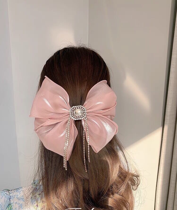 3カラー】ヘアアクセサリー ヘアバレッタ ヘアリボン ピンク | PAY ID