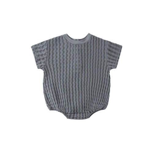 Quincy Mae(クインシーメイ) / 26ss RELAXED BUBBLE ROMPER / OCEAN  / 6-12M・12-18M