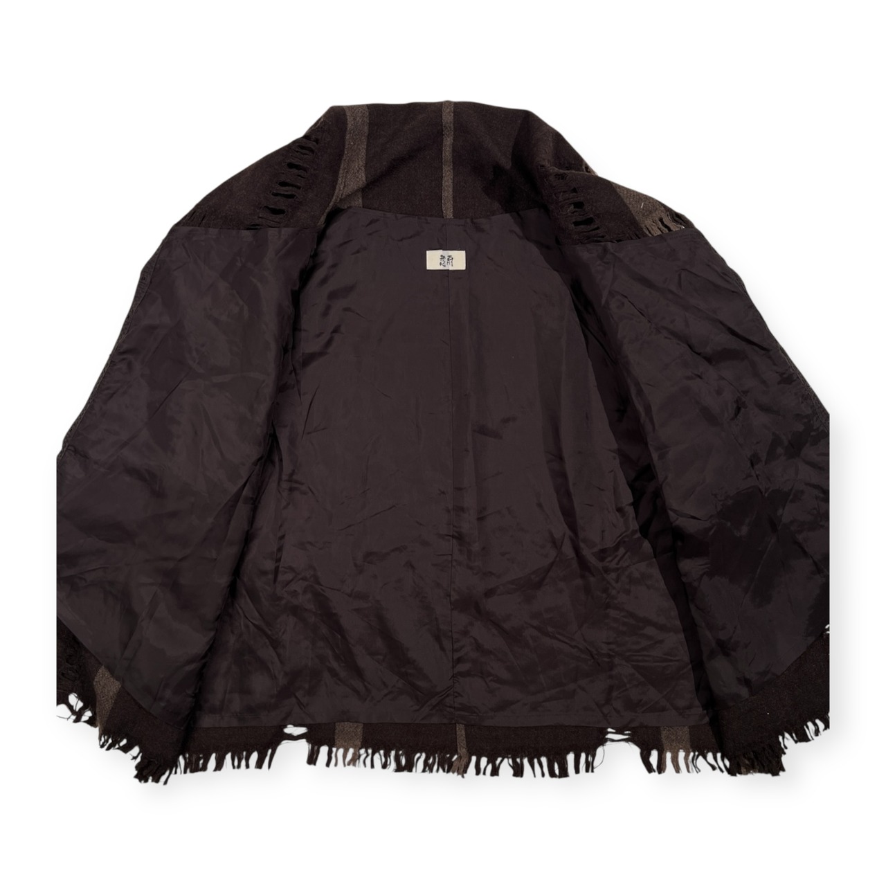 上下セット 慈雨 ジウ センソユニコ チェック柄 セットアップ ジャケット & ウール スカート サイズ 40 /ダークブラウン/日本製