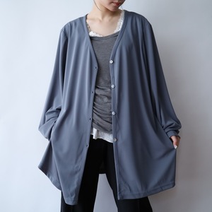 over silhouette gray color drape cardigan