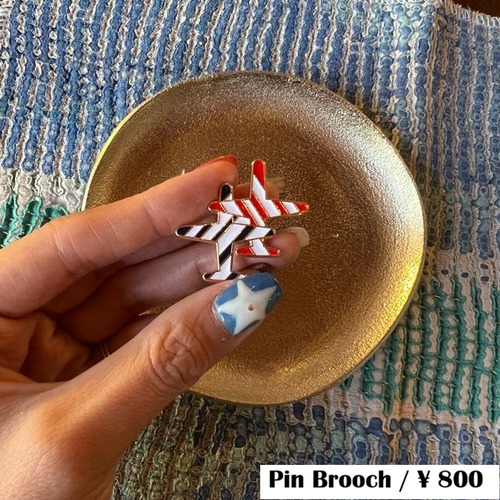 TOPANGA Jewelry　pin brooch　Striped Two Planes　ピンブローチ　ストライプの二台の飛行機　プレゼント　飛行機　ギフト