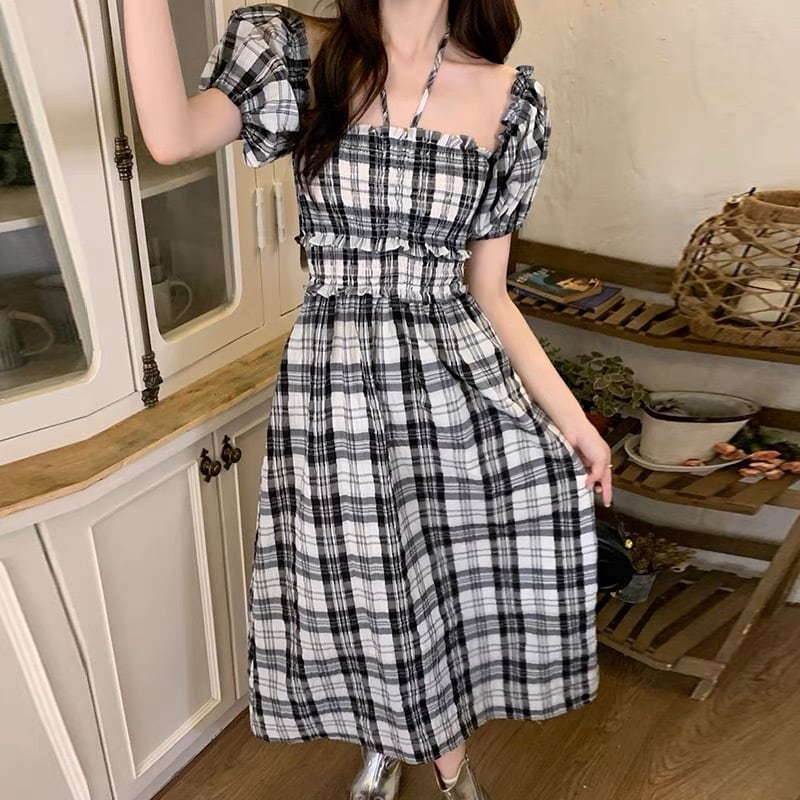 イロンyilon オフショルダー チェック柄 ミニワンピース ︎︎ ︎︎ YILON 2024 WINTER NEW COLLECTION 1/8(wed)21:00 One