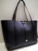 美品◆TIFFANY&Co. ティファニー ショッピングトート LARGE ユニセックス A4対応ビジネス可 サフィアーノレザー トート バッグ黒◆便利な大容量トート♪