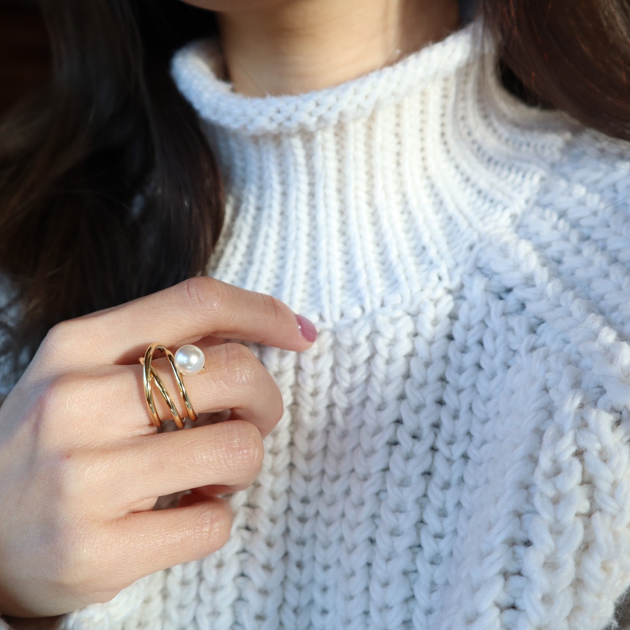 284R　spiralパールリング