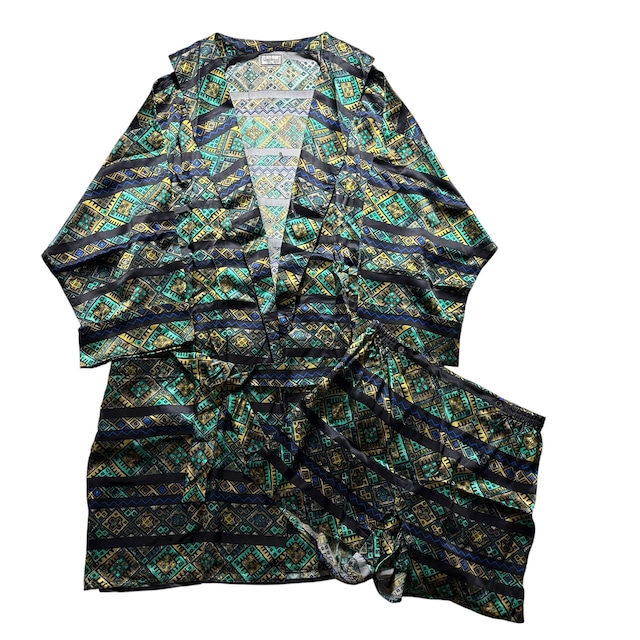 vintage GIANNI VERSACE silk gown × shorts set-up