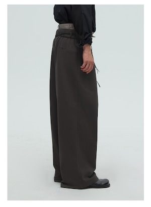 DECESOLO 25AW  ウエストバンド ワイドレッグスウェットパンツ