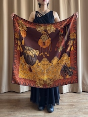 MADE IN ITALY tassel motif silk scarf-5245-5
