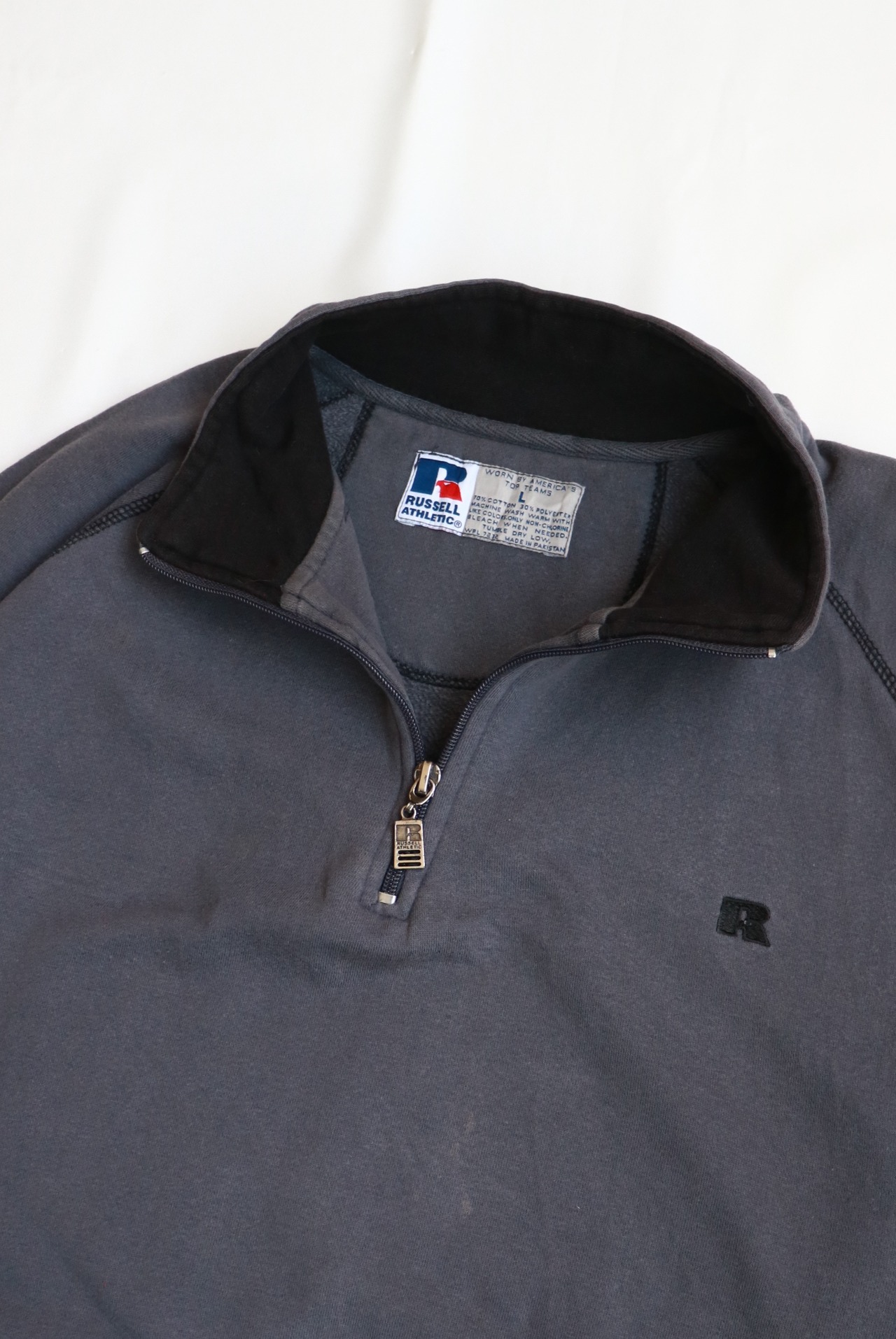 Russell Athletic gray half zip sweater
