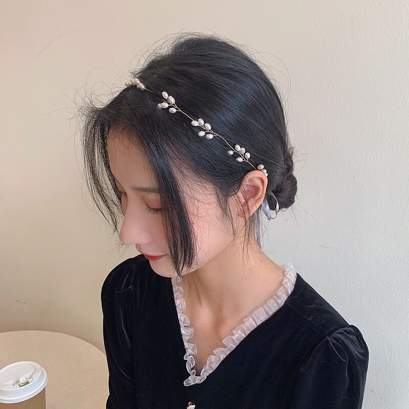 パールヘアバンド サマーアクセサリー レッドスタンダード レトロ 夏物 真珠 ブラック・アイド・ピーズ32083869645