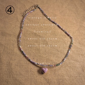 ハンドメイド アンティーク ハート アクセント ネックレス