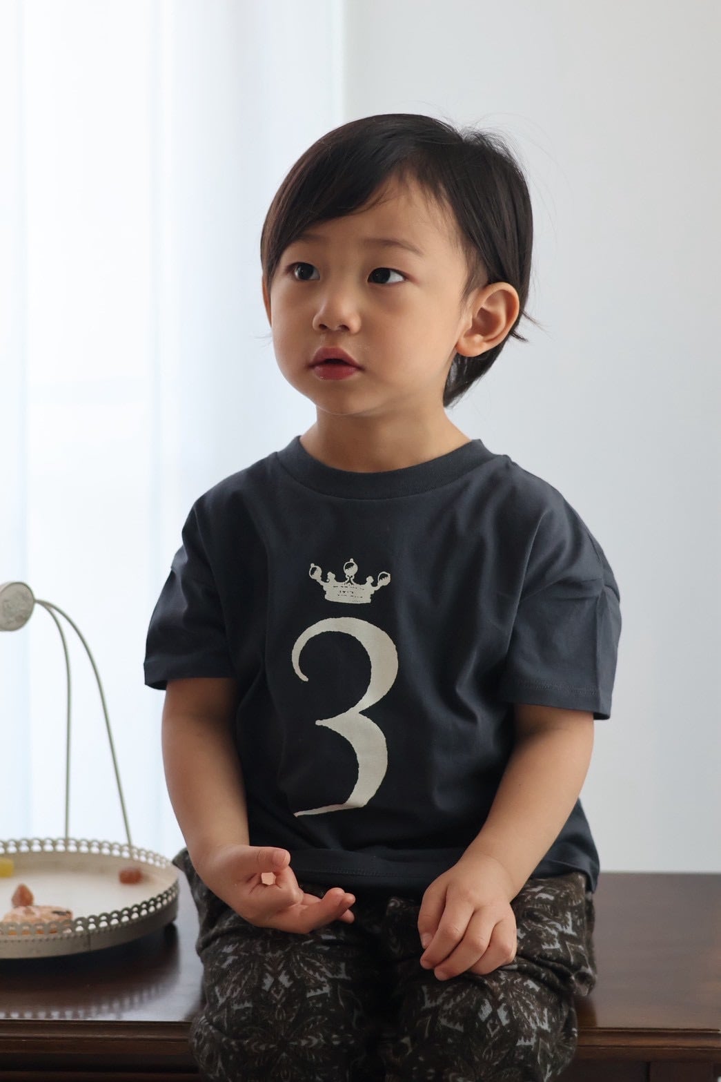 【即納/送料無料】Number Tee for / charcoal