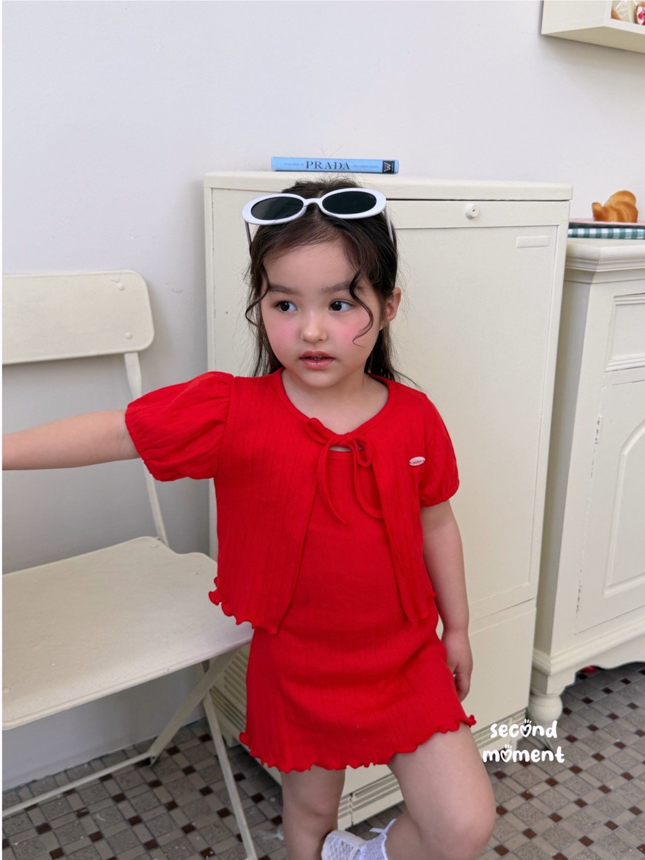 [second moment] Eyelet Dress Set-up (JS/JM/JL) / [세컨드모먼트] 아일렛원피스세트 (JS/JM/JL)