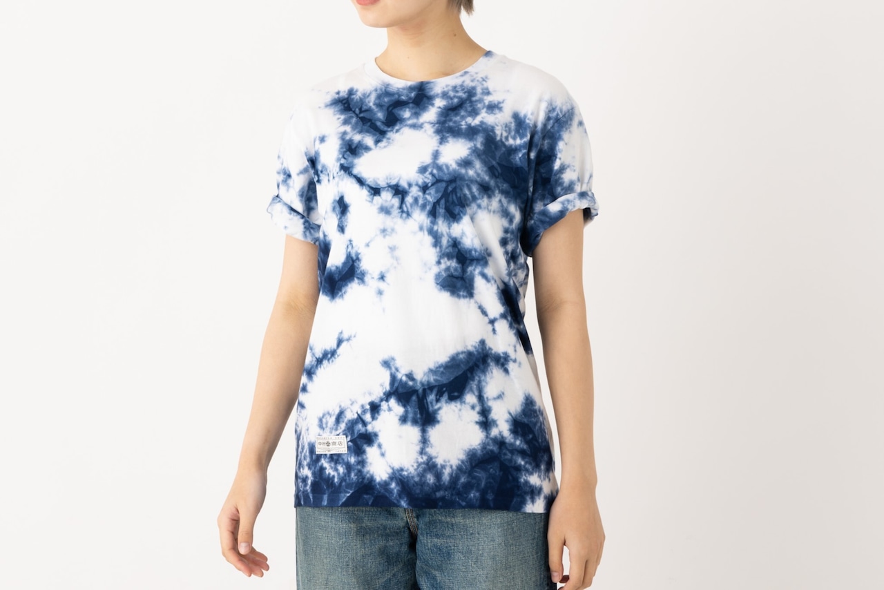 黒紋付染めTshirt 「青霧 -あおきり-（Blue fogs）」