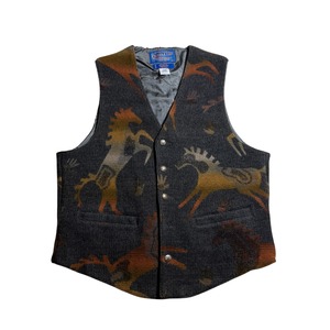 PENDLETON horse pattern rug vest