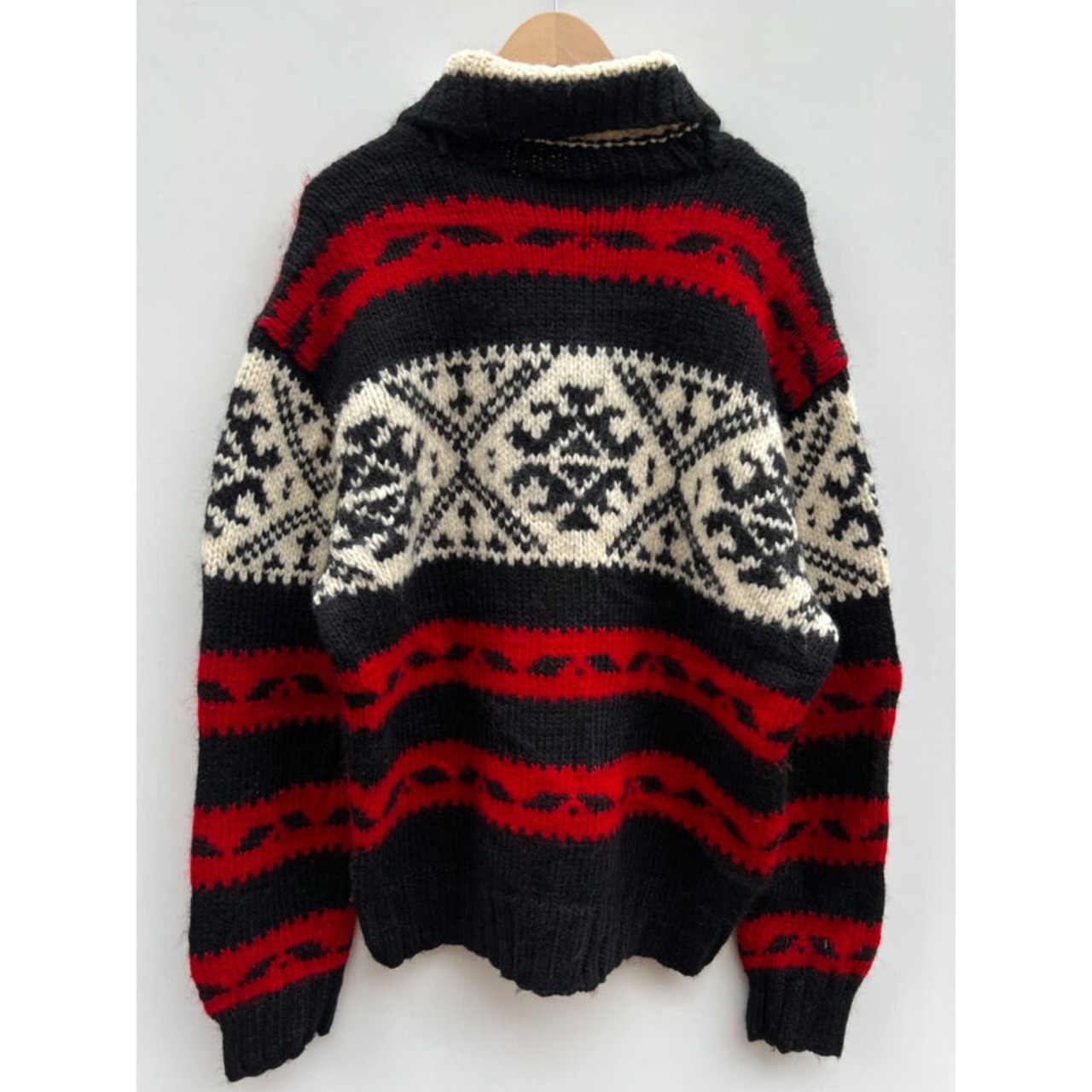 90s POLO SPORT "NATIVE PATTERN" WOOL HAND KNIT Size L