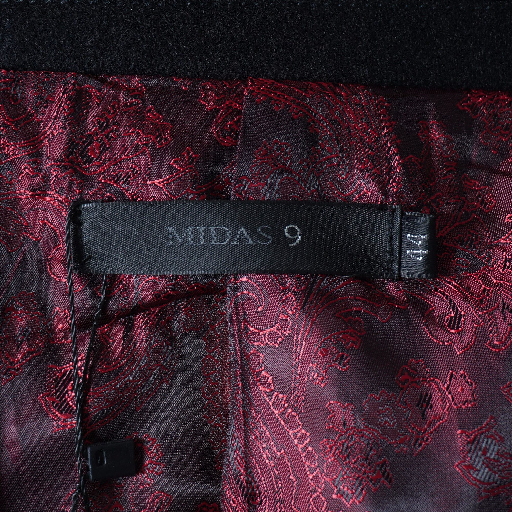 MIDAS 9 ダブルブレスト ジャケット 総裏総柄 光沢ブラック M 新作金釦 