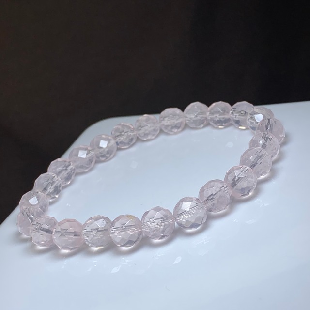透明度高・ローズクォーツ多面カットブレスレット