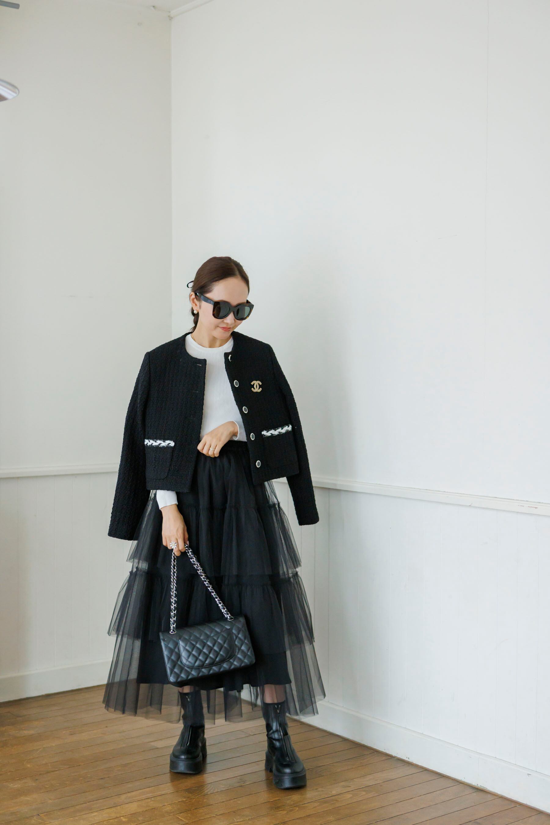 12/6(FRI)21:00ーBlack tweed blade jacket 即納 | Bluelea 